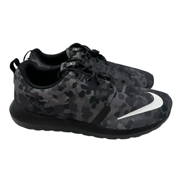 Nike Rosherun NM FB Running Shoes Men Sz 11.5 Dark Grey Camo Sneakers 685196-001 - Picture 2 of 15